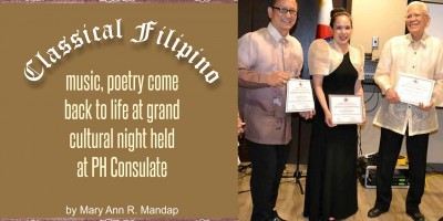 Classical Filipino music, poetry come back to life at grand cultural night held at PH Consulate by Mary Ann R. Mandap