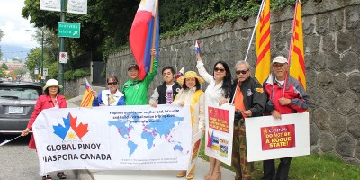 Vancouver Pinoys rally to celebrate decision against China
