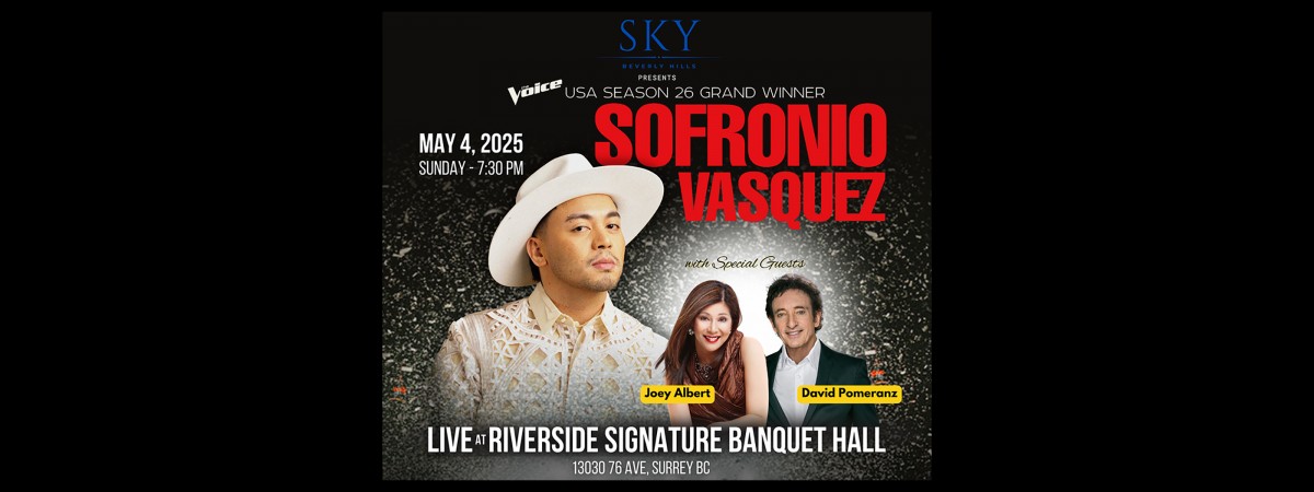 “THE VOICE USA SEASON 26 GRAND WINNER, SOFRONIO VASQUEZ LIVE IN VANCOUVER”